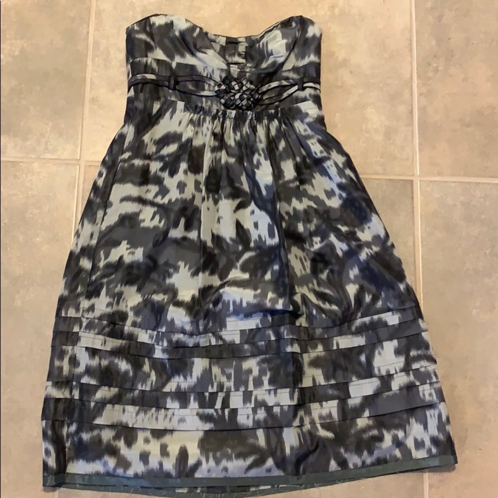 Silver and Dark Grey BCBG Strapless Dress